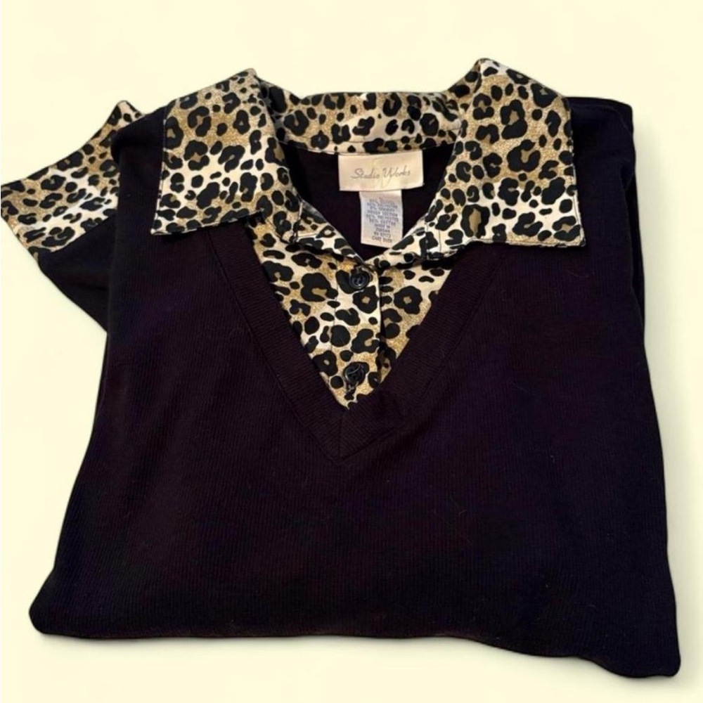 Studio works leopard print top